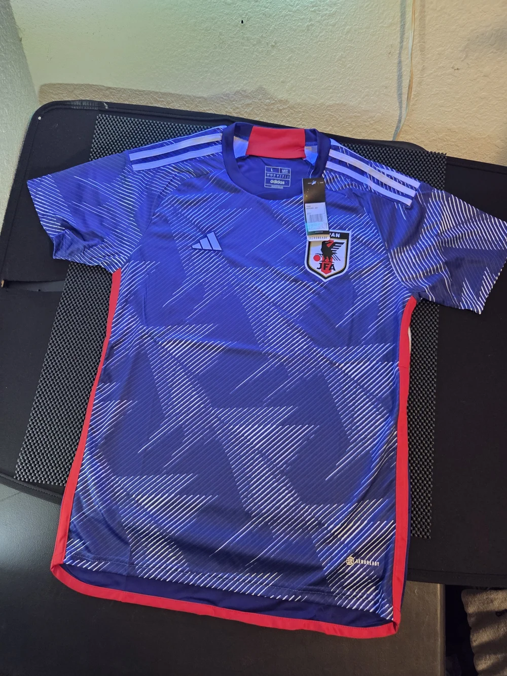 Men's Blue and Red Japan Soccer Jersey New In Bag